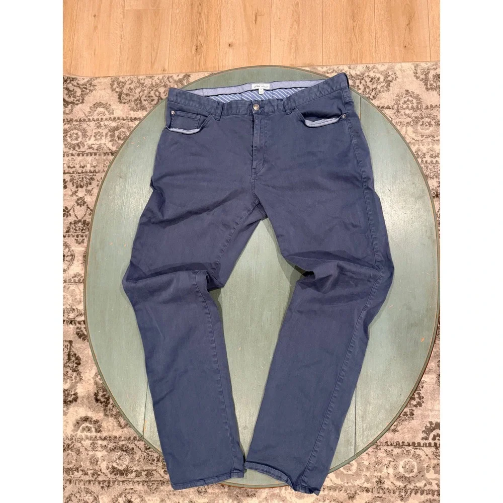 Peter Millar Crown Mens Blue 5-Pocket Pants Straight Leg Cotton Modal 38 ME0B39